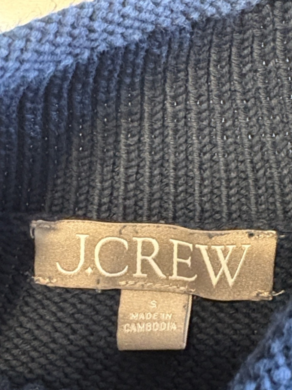 J. Crew New Heritage Rollneck Size Small Navy Fitted Cotton Preppy Nautical - Picture 6 of 8